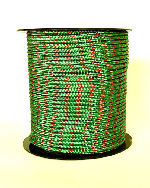 Corda tamburo djembè rinforzata PES 5 mm Verde / Rosso 100 m
