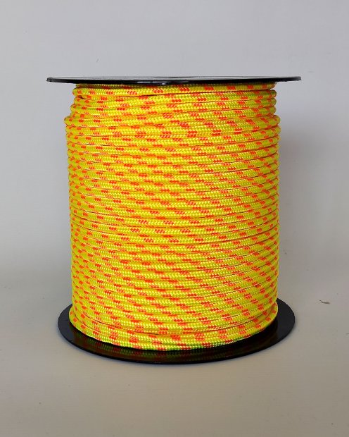 Corda djembè rinforzata PES 5 mm Giallo fluo / Arancione 100 m