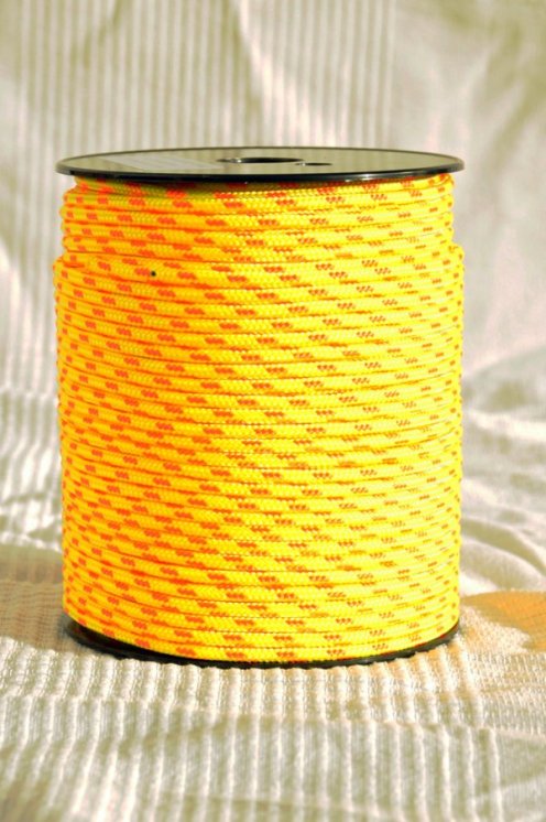 Corda djembè rinforzata PES 4 mm Giallo fluo / arancione 100 m