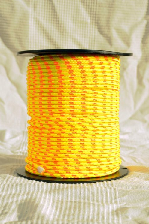 Corda djembè rinforzata PES 6 mm Giallo fluo / arancione 100 m