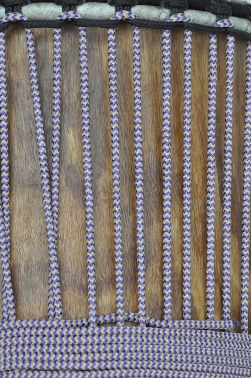 Corda intrecciata con anima Ø5 mm spina di pesce beige viola per tamburo djembe