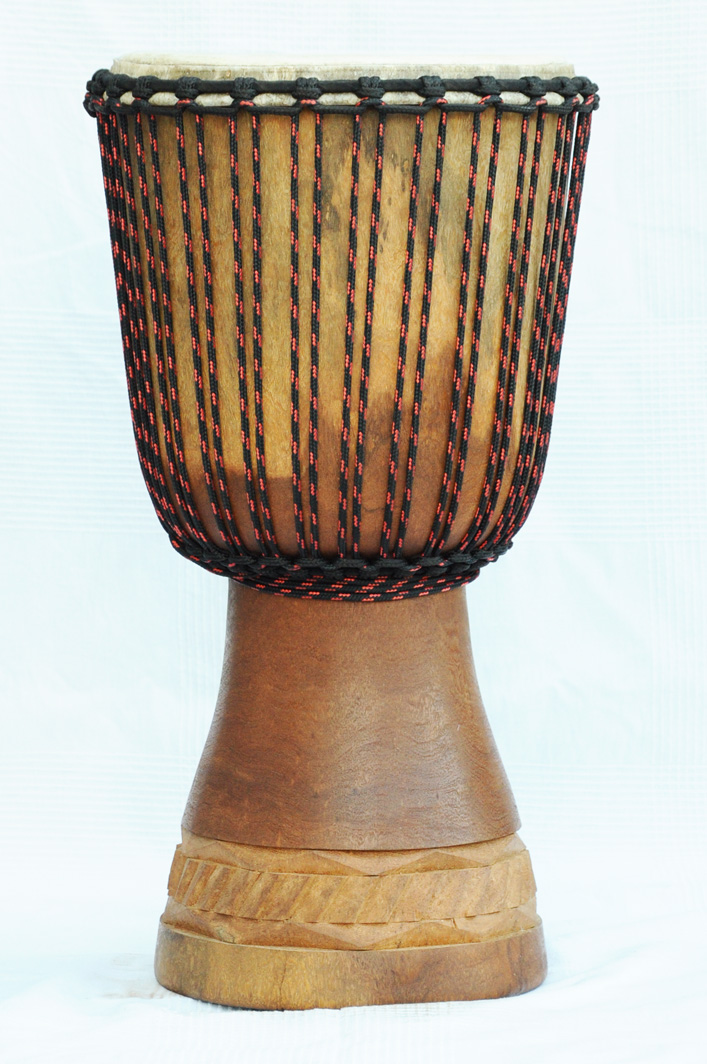 Djembe Africano Professionale Da 60 Cm - Tamburo A Calice In Legno Di Mogano Con Pelle Di Capra - Foto 4