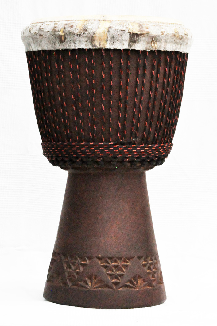Djembe Africano Professionale Da 60 Cm - Tamburo A Calice In Legno Di Mogano Con Pelle Di Capra - Foto 2
