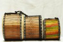 Set di tre mini-tamburi bassi Ghana: comprare set dunun (dundun, doun doun, doum doum)