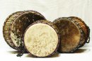 Set di tre mini-tamburi bassi Ghana: comprare set dunun (dundun, doun doun, doum doum)