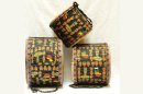 Set di tre mini-tamburi bassi Ghana: comprare set dunun (dundun, doun doun, doum doum)