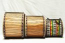 Set di tre mini-tamburi bassi Ghana: comprare set dunun (dundun, doun doun, doum doum)
