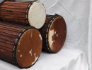 Set di tamburi bassi dundun del Mali in legno di balafon (gueni)