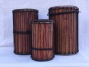 Set di tamburi bassi dundun del Mali in legno di balafon (gueni)