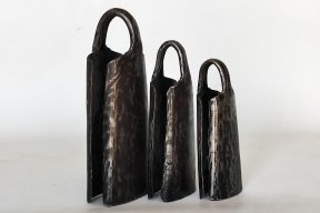 Trio di campane per tamburo dundun della Guinea - Campane per tamburi bassi