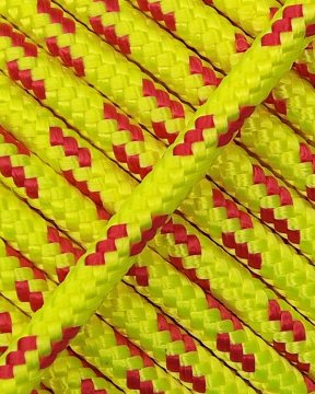 Corda tamburo djembè rinforzata PES 5 mm Giallo fluo / Rosso 20 m