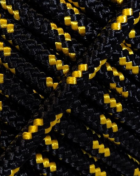 Corda tamburo djembè rinforzata PES 4 mm Nero / Giallo fluo 10 m