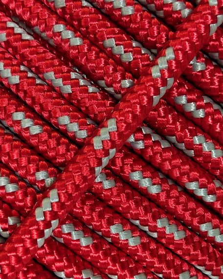 Corda tamburo djembè rinforzata PES 4 mm Rosso / Grigrio 100 m