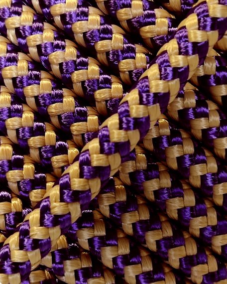 Corda djembè rinforzata PES 5 mm Zigzag Viola / Beige 20 m