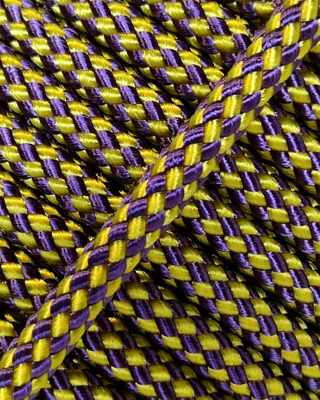 Corda tamburo djembè rinforzata PES 5 mm Scacchiera Giallo girasole / Viola 100 m