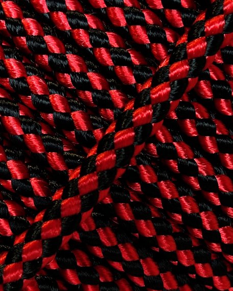 Drizza djembè Ø5 mm (scacchiera, rosso / nero, 100 m) - Corda per djembe tamburo