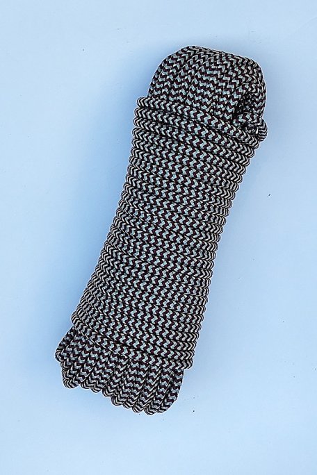 Corda intrecciata con anima Ø5 mm spina di pesce bordeaux grigrio per tamburo djembe
