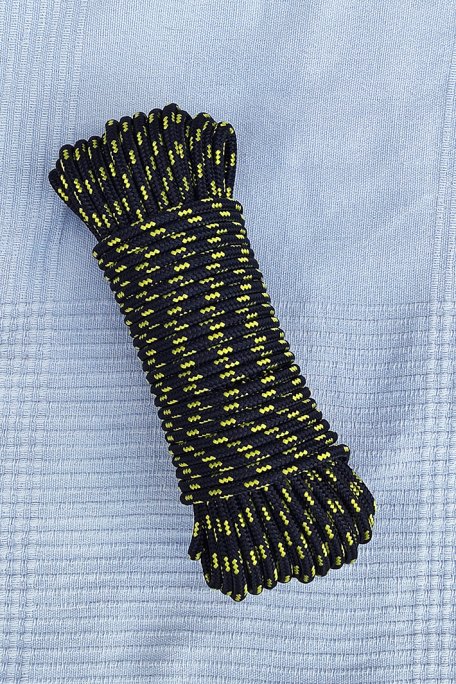 Drizza 5 mm (nero / giallo girasole) - Corda tamburo djembe 20 m