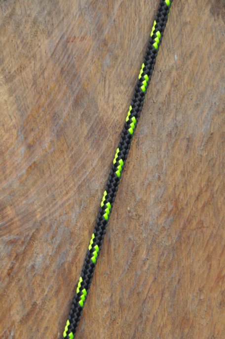 Corda alpina prestirata per djembè Ø4 mm nera / gialla fluo - Corda djembe tamburo