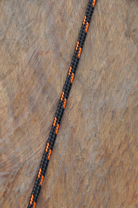 Corda alpina prestirata djembè Ø4 mm nera / arancia fluo - Corda per djembe tamburo