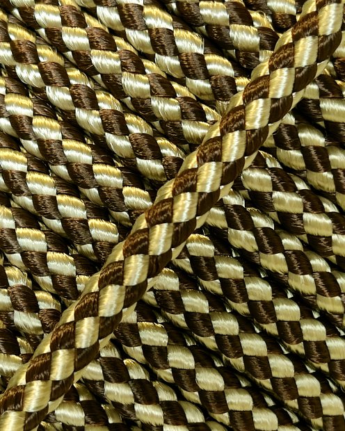 Corda tamburo djembè rinforzata PES 5 mm Scacchiera Marrone / Sabbia 20 m