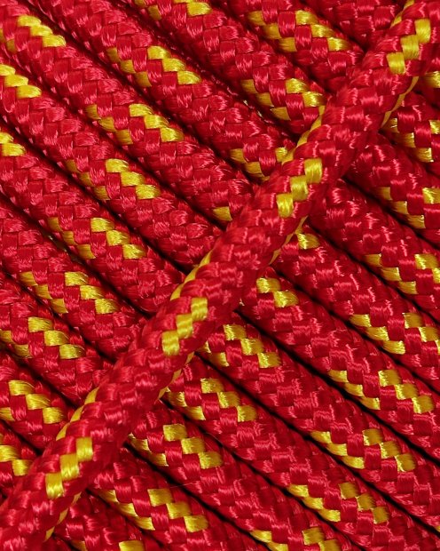 Corda tamburo djembè rinforzata PES 5 mm Rosso / Giallo girasole 20 m