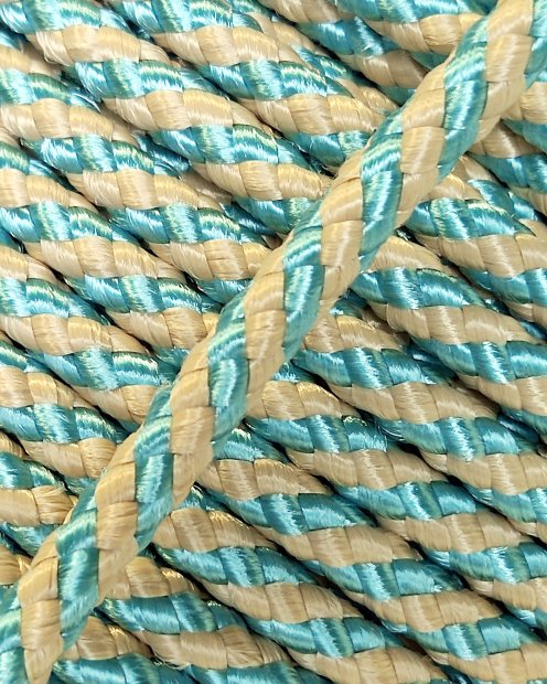 Corda tamburo djembè rinforzata PES 5 mm Diagonale Blu pastello / Beige 20 m