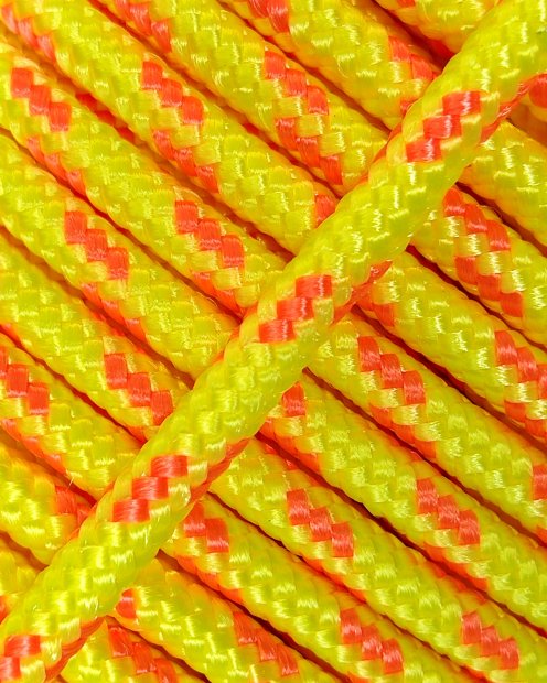 Corda djembè rinforzata PES 6 mm Giallo fluo / arancione 100 m