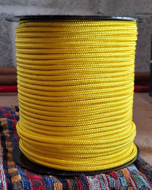 Corda di tamburo djembe rinforzata PES declassata 5 mm Giallo girasole 100 m
