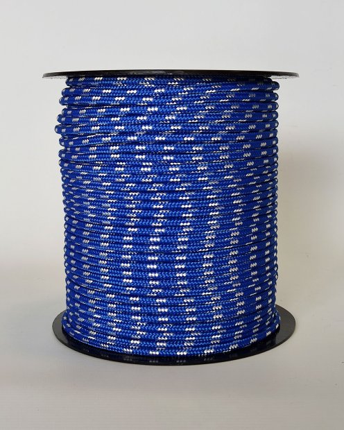 Corda djembè rinforzata PES 5 mm Blu di Francia / Écru 100 m