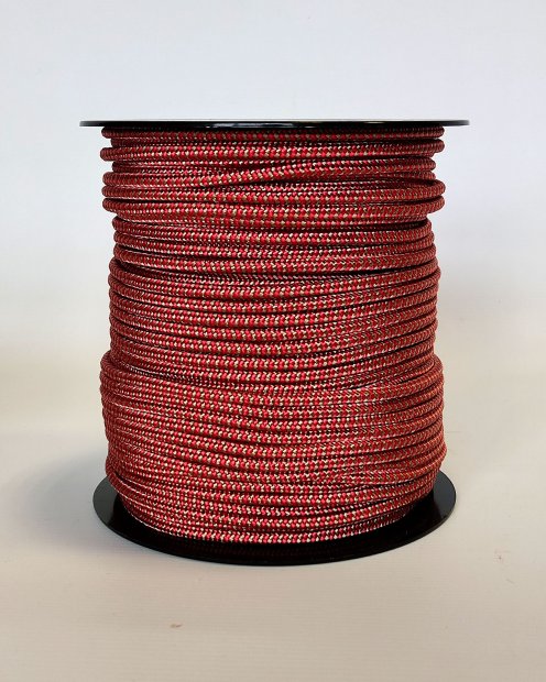Corda djembè rinforzata PES 5 mm Zigzag Rosso / ottone 100 m