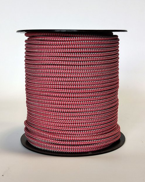 Corda tamburo djembè rinforzata PES 5 mm Diagonale Rosso / Bianco 100 m