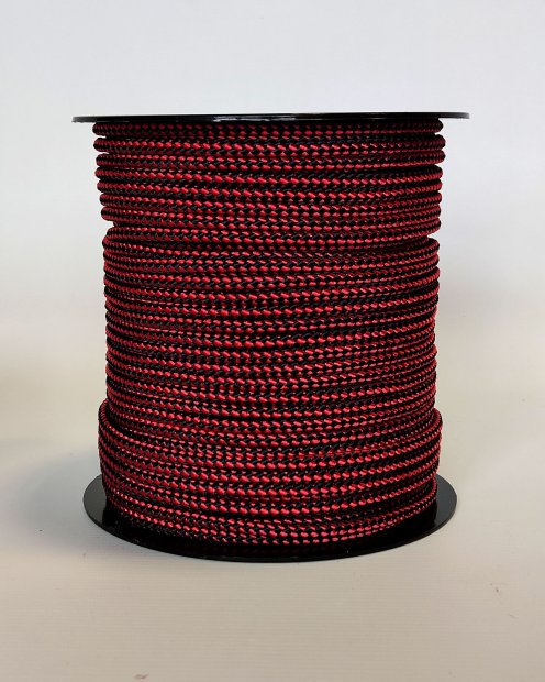 Corda tamburo djembè rinforzata PES 5 mm Scacchiera Rosso / Nero 100 m