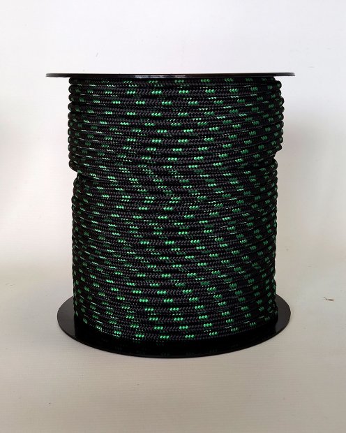 Corda tamburo djembè rinforzata PES 5 mm Nero / Verde 100 m