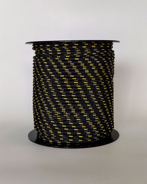 Corda prestirata per djembè Ø5 mm nera / gialla fluo - Corda djembe tamburo