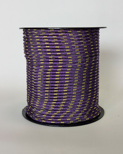 Corda tamburo djembè rinforzata PES 5 mm Viola / Giallo girasole 100 m