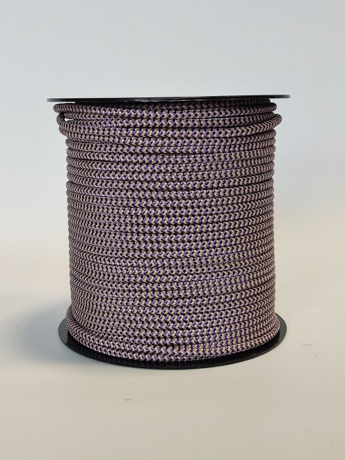 Corda djembè rinforzata PES 5 mm Zigzag Viola / Beige 100 m
