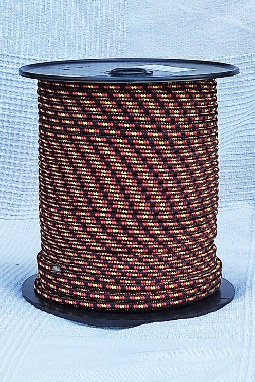 Drizza 6 mm (tricolore, rosso / giallo / rosso) - Corda tamburo djembe 100 m