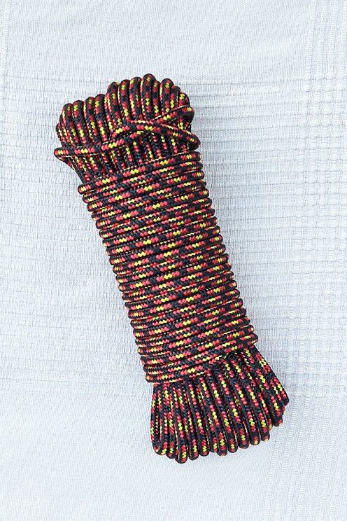 Drizza 5 mm (tricolore, rosso / giallo / rosso) - Corda tamburo djembe 20 m
