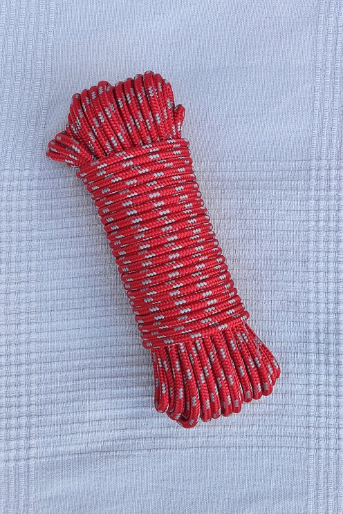 Corda tamburo djembè rinforzata PES 5 mm Rosso / Grigrio 20 m