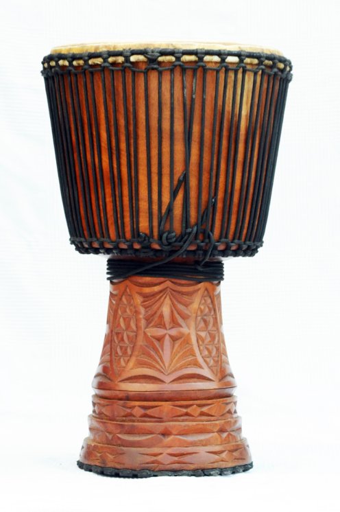 Djembè della Guinea con pelle di mucca - Tamburo djembe alta qualità pelle di manzo, pelle di toro, pelle di vitello