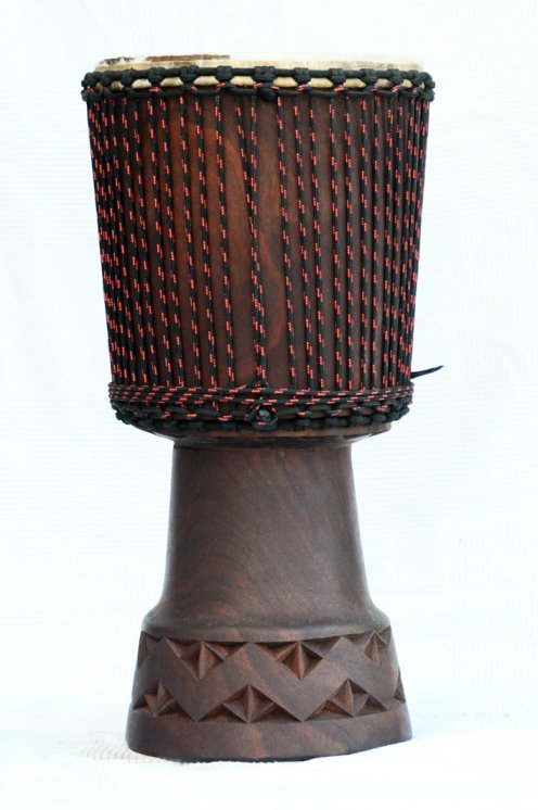 Djembe professionale con pelle di vitello - Grande tamburo djembe del Mali Top in mogano