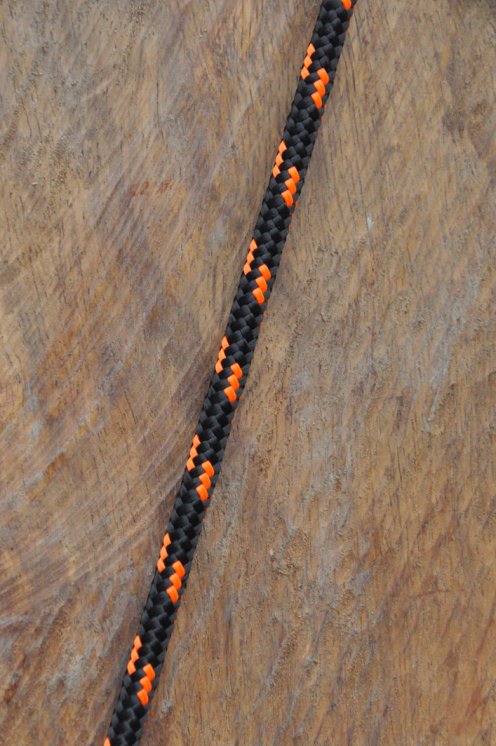 Corda para djembe vendita - Bobina di 200 m di corda prestirata Ø5 mm nera / arancia fluo per djembe e tamburo