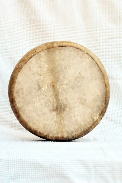Tamburo rituale sciamanico (tamburo da sciamano) con pelle di capra