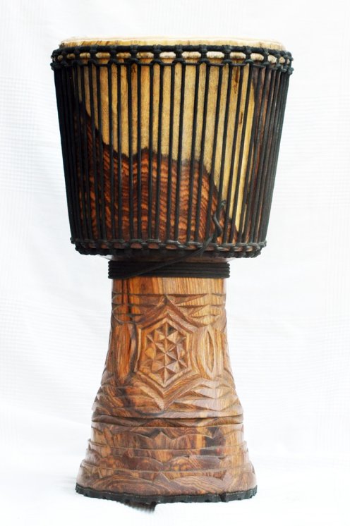 Djembè della Guinea con pelle di mucca - Tamburo djembe alta qualità pelle di manzo, pelle di toro, pelle di vitello