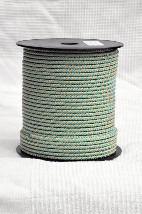 Drizza djembè Ø5 mm (elica, beige / blu pastello, 100 m) - Corda per djembe tamburo