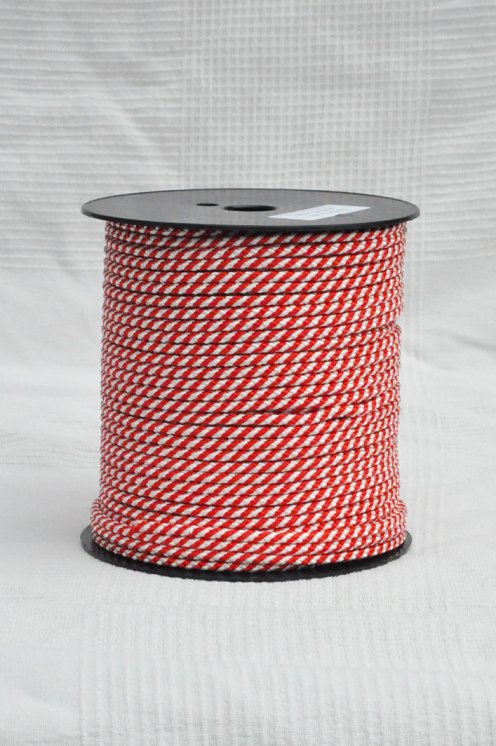Drizza djembè Ø5 mm (elica, rosso / bianco, 100 m) - Corda per djembe tamburo