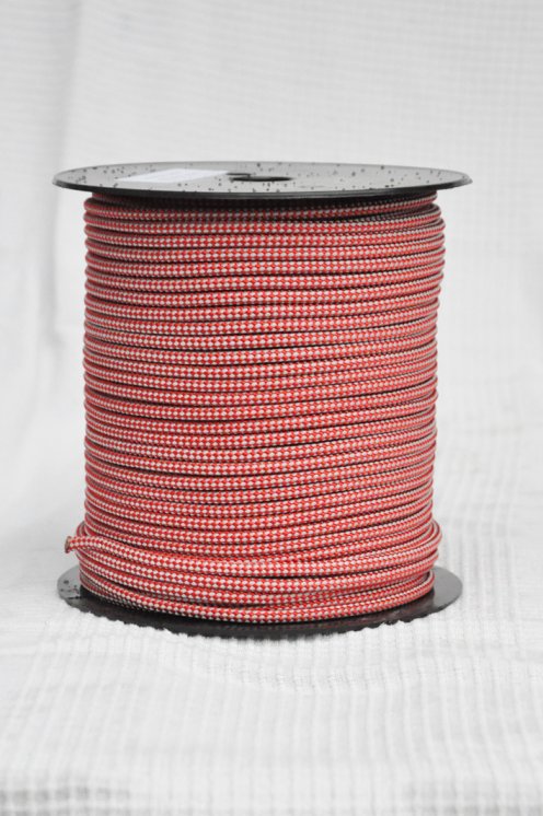Drizza djembè Ø5 mm (scacchiera, grigrio / rosso, 100 m) - Corda per djembe tamburo