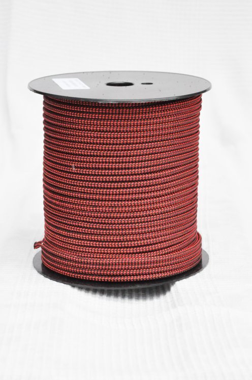 Drizza djembè Ø5 mm (scacchiera, rosso / nero, 100 m) - Corda per djembe tamburo