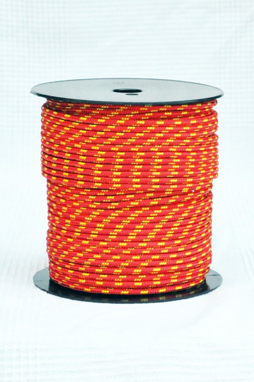 Drizza djembè Ø5 mm (rosso / giallo girasole, 100 m) - Corda per djembe tamburo